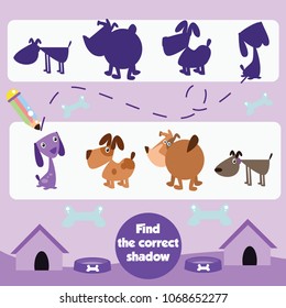Find the correct shadow games for children series. Animal games for kid.