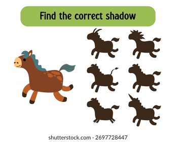Encuentra el juego de caballo de sombra correcto