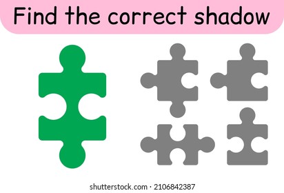Encuentra la sombra correcta. Juego de niños. Juego educativo para niños. Tema del rompecabezas. Ilustración del vector