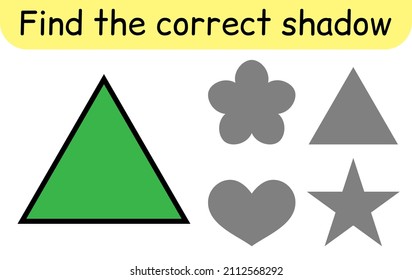 Find the correct shadow. Kids game. Educational matching game for children. Vector illustration