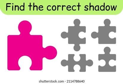 Encuentra la sombra correcta. Juego de niños. Juego educativo para niños. Tema del rompecabezas. Ilustración del vector