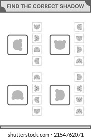 Finden Sie das richtige Schatten-Koala-Gesicht. Arbeitsblatt für Kinder