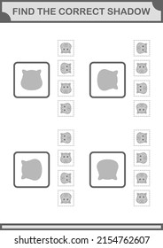 Find the correct shadow Leopard face. Worksheet for kids