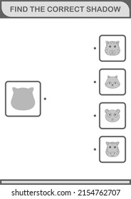 Find the correct shadow Leopard face. Worksheet for kids