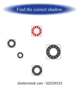 Find the correct shadow (  Lifebuoy ). Vector illustration.