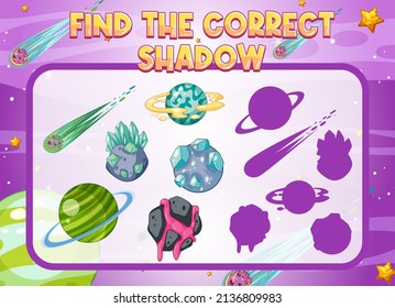 Find the correct shadow, shadow match worksheet for kindergarten student illustration