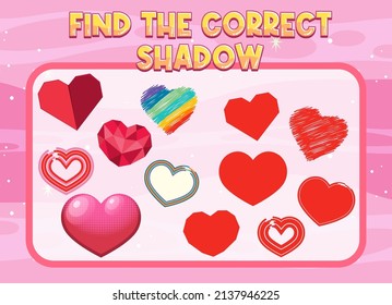 Find the correct shadow, shadow match worksheet for kindergarten student illustration