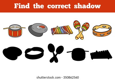 Find the correct shadow: musical instruments