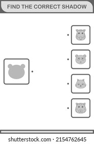 Find the correct shadow Panda face. Worksheet for kids