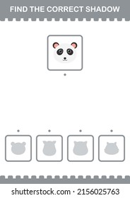 Find the correct shadow Panda face. Worksheet for kids