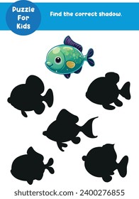 Find the correct shadow. Puzzle for kids. 