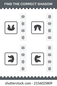 Find the correct shadow Skunk face. Worksheet for kids