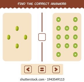 Find the correct shadows of cartoon fruits. Searching and Matching game. Educational game for pre shool years kids and toddlers