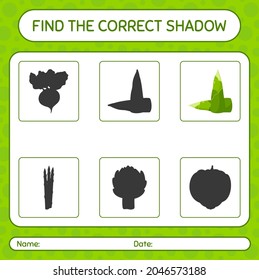 Find the correct shadows game with bamboo shoot. worksheet for preschool kids, kids activity sheet
