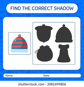 Encuentra el juego de sombras correcto con beanie. hoja de trabajo para niños de preescolar, hoja de actividades para niños