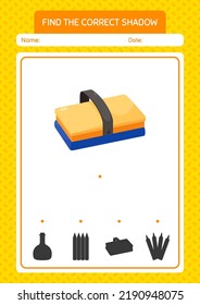 Find the correct shadows game with chalkboard eraser. worksheet for preschool kids, kids activity sheet