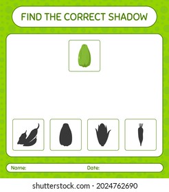 Encuentra el juego de sombras correcto con chayote. hoja de trabajo para niños de preescolar, hoja de actividades para niños