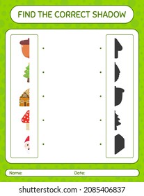 Find the correct shadows game with christmas icon. worksheet for preschool kids, kids activity sheet
