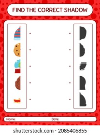 Find the correct shadows game with christmas icon. worksheet for preschool kids, kids activity sheet