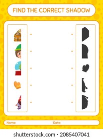 Encuentra el juego de sombras correcto con icono de navidad. hoja de trabajo para niños de preescolar, hoja de actividades para niños