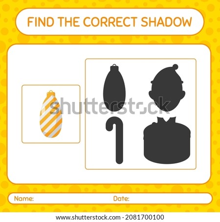 Find the correct shadows game with christmas ornament. worksheet for preschool kids, kids activity sheet
