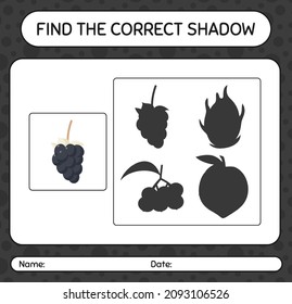 Find the correct shadows game with dewberry. worksheet for preschool kids, kids activity sheet