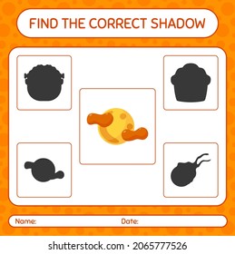 Encuentra el juego de sombras correcto con luna llena. hoja de trabajo para niños de preescolar, hoja de actividades para niños