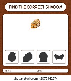 Encuentra el juego de sombras correcto con galleta de pan de jengibre. hoja de trabajo para niños de preescolar, hoja de actividades para niños