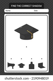 Encuentra el juego de sombras correcto con el límite de graduación. hoja de trabajo para niños de preescolar, hoja de actividades para niños