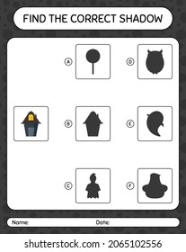 Find the correct shadows game with house. worksheet for preschool kids, kids activity sheet