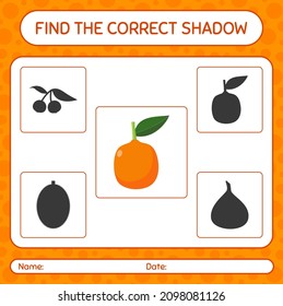 Find the correct shadows game with imbe. worksheet for preschool kids, kids activity sheet