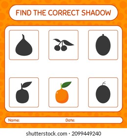 Find the correct shadows game with imbe. worksheet for preschool kids, kids activity sheet