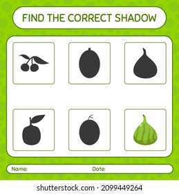 Find the correct shadows game with indian fig. worksheet for preschool kids, kids activity sheet