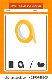 Find the correct shadows game with masking tape. worksheet for preschool kids, kids activity sheet