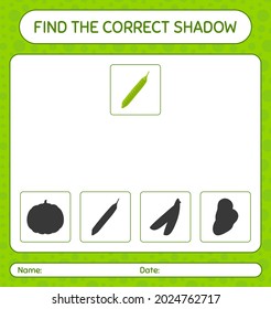 Find the correct shadows game with petai. worksheet for preschool kids, kids activity sheet