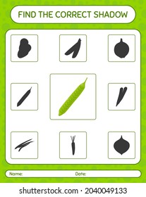 Finden Sie das richtige Schatten-Spiel mit Petai. Arbeitsblatt für Vorschulkinder, Kinderaktivität