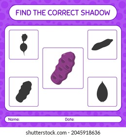 Encuentra el juego de sombras correcto con taewa morada. hoja de trabajo para niños de preescolar, hoja de actividades para niños