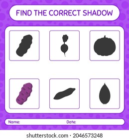 Find the correct shadows game with purple taewa. worksheet for preschool kids, kids activity sheet