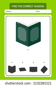 Find the correct shadows game with quran. worksheet for preschool kids, kids activity sheet