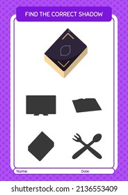 Find the correct shadows game with quran. worksheet for preschool kids, kids activity sheet