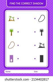 Finden Sie das richtige Schatten-Spiel mit dem ramadan-Symbol. Arbeitsblatt für Vorschulkinder, Kinderaktivität