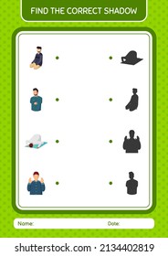 Find the correct shadows game with ramadan icon. worksheet for preschool kids, kids activity sheet