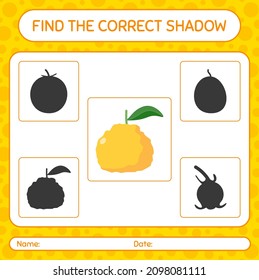 Find the correct shadows game with ugli. worksheet for preschool kids, kids activity sheet
