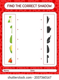 Encuentra el juego de sombras correcto con verduras. hoja de trabajo para niños de preescolar, hoja de actividades para niños