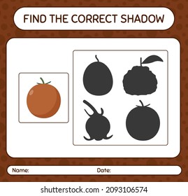 Encuentra el juego de sombras correcto con manzana de terciopelo. hoja de trabajo para niños de preescolar, hoja de actividades para niños
