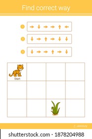 Encuentra la forma correcta. Juego de laberinto educativo. Codificación. Algoritmo. 