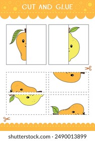 Find the couple of the picture. Simple educational game for kids. Cut and glue. Vector worksheet