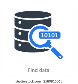 Find Data and analysis icon concept