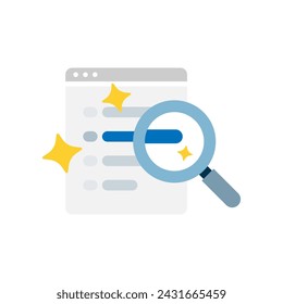 find data, search for information concept illustration flat design vector. simple modern graphic element for empty state ui, infographic, icon