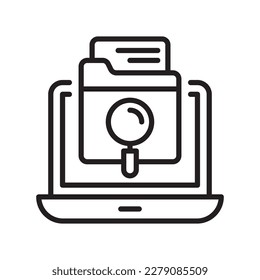 Find data vector outline  Icon Design illustration. SEO Development And Marketing Symbol on White background EPS 10 File